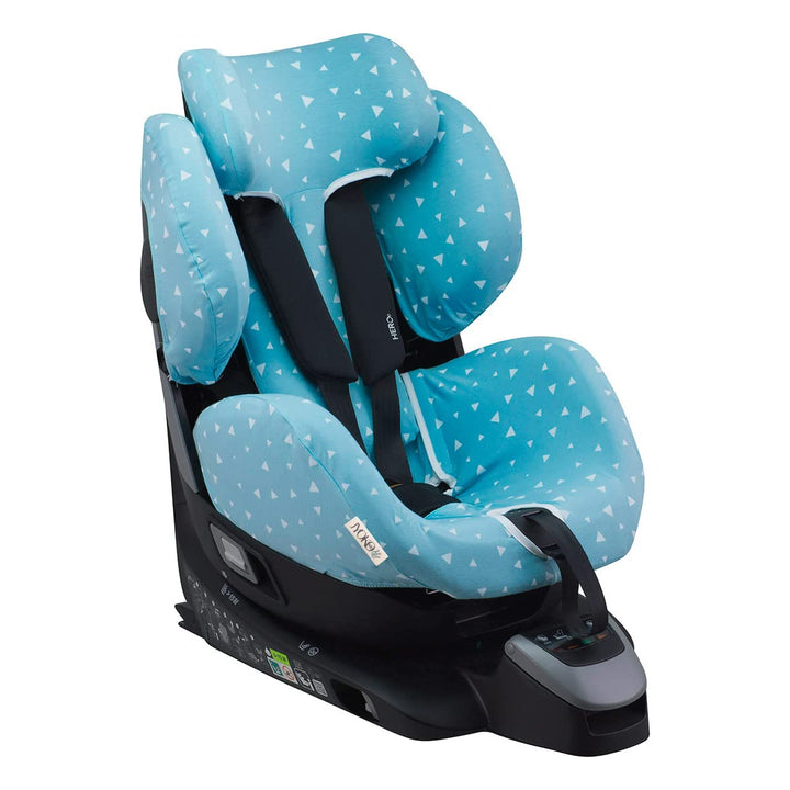 JYOKO Kids Baumwollbezug kompatibel mit Maxi Cosi Recaro Zero, I-Size (Autositzbezug, Blue Sparkles)