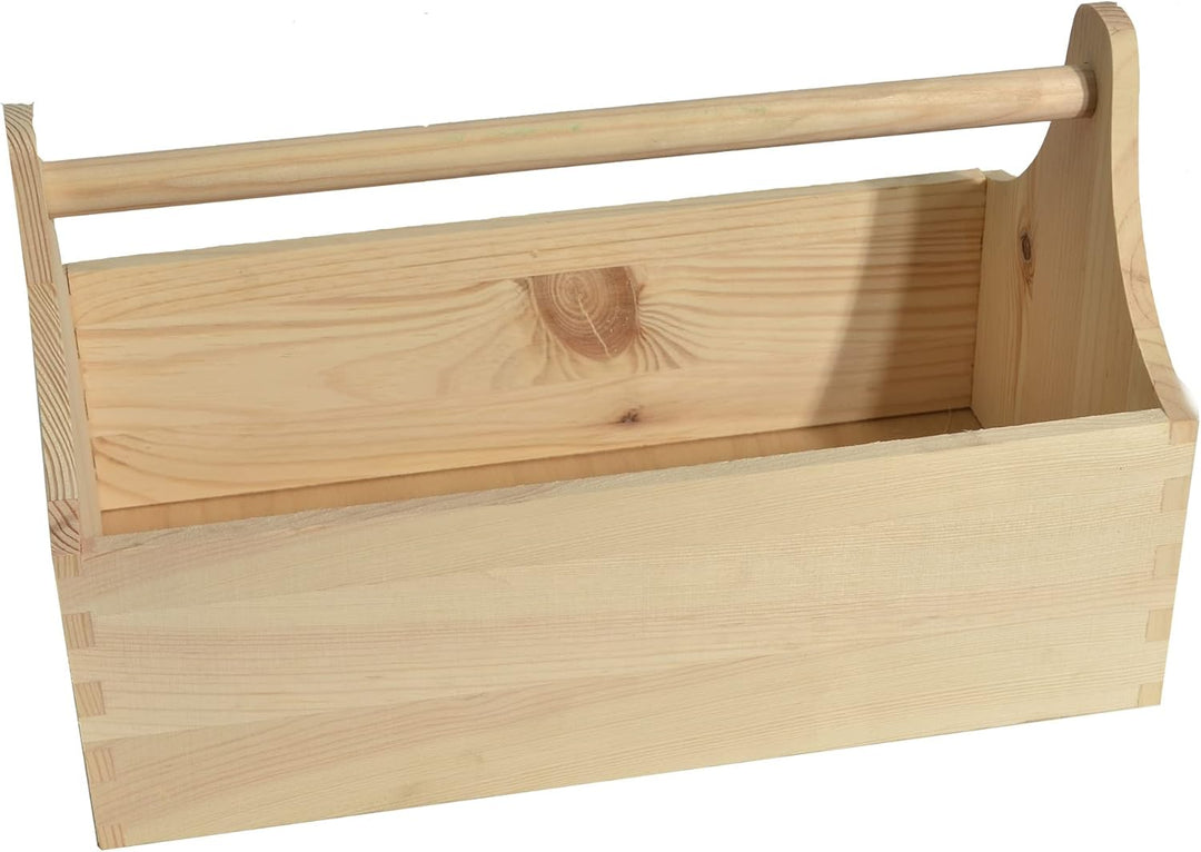 Werkzeugkiste Personalisierbar 34x18x21cm - Natur Holzkiste Aufbewahrung Text, Text