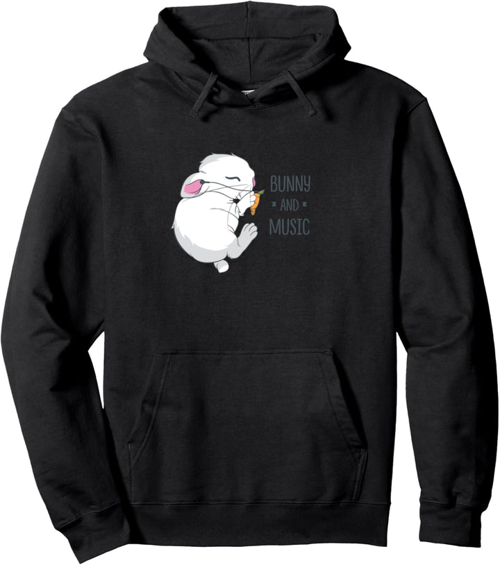 Lustiges Kaninchen Niedlicher Hase Musik Pullover Hoodie