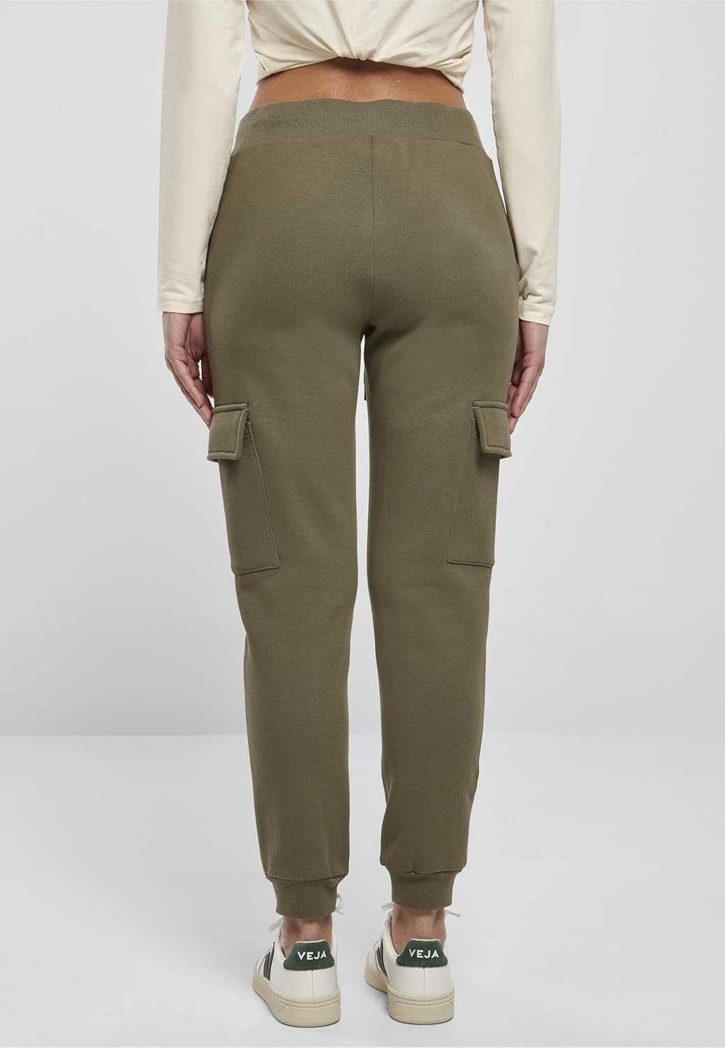 Urban Classics Damen Ladies Cargo Sweat Pants XL Olive, XL Olive