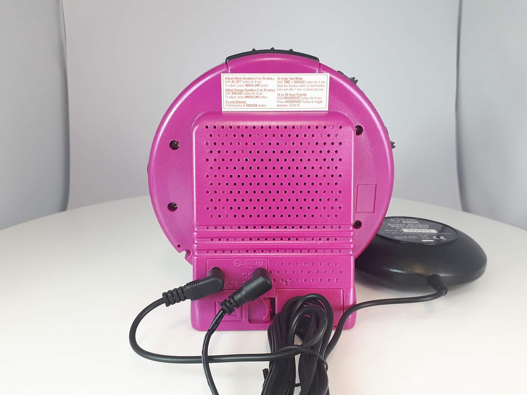 Geemarc Telecom S.A SBB500SSP-I Sonic Bomb, Vibrationswecker, Kunststoff, Plastik, Metal, Pink, One