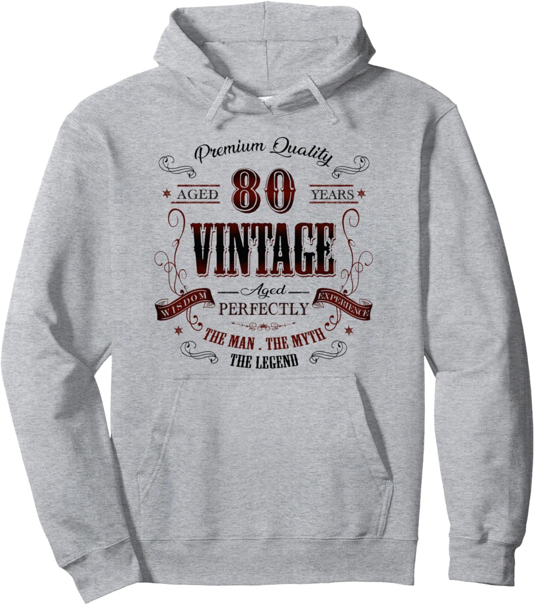 80th birthday gift idea for Vintage Lover 80 years old bday Pullover Hoodie