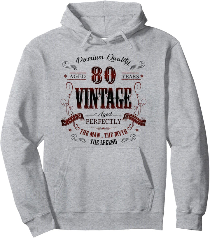 80th birthday gift idea for Vintage Lover 80 years old bday Pullover Hoodie