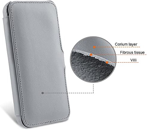 STILGUT Book Case kompatibel mit iPhone 13 (6.1“) Hülle aus Leder mit Clip-Verschluss, Klapphülle, H