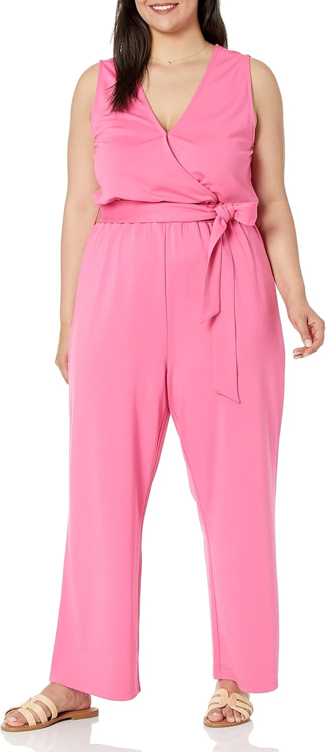 The Drop ärmelloser Wickel-Jumpsuit für Damen, von @caralynmirand S Rosa, S Rosa