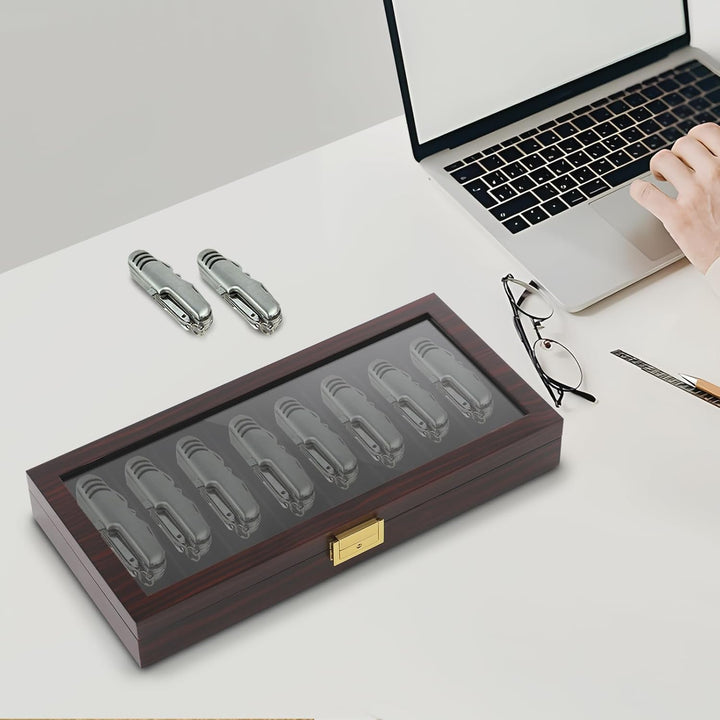 Hochwertige Messer Aufbewahrungsbox, Mit Glasdeckel Und Sicherheitsschloss Aus Dichten Brettern In E