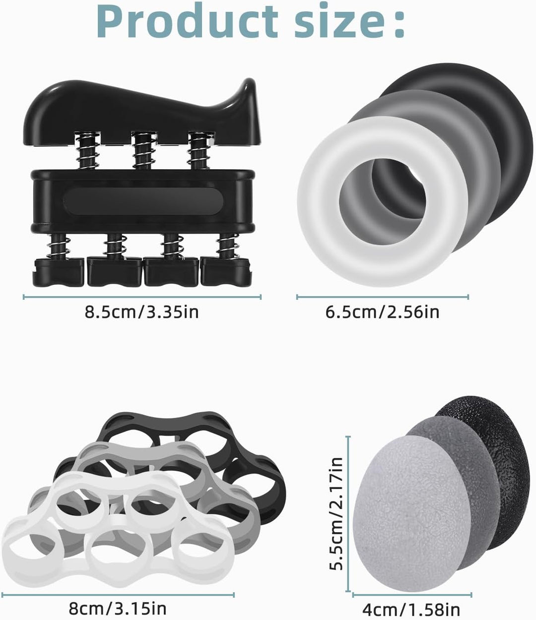 10 Stück Fingertrainer Knetball Handtrainer、knetball für hände therapie、Arthrose Training, Stärkung