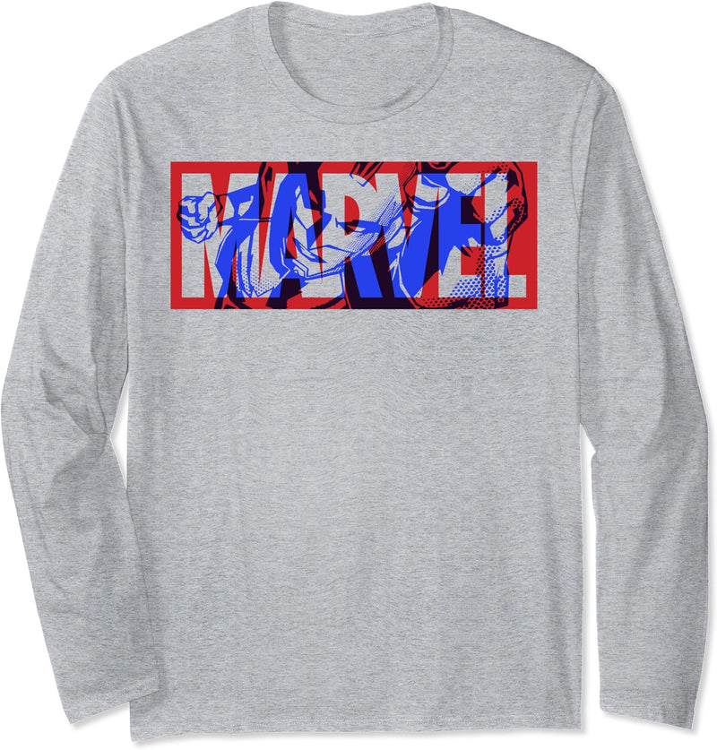 Marvel Captain Marvel Large Classic Movie Logo Langarmshirt