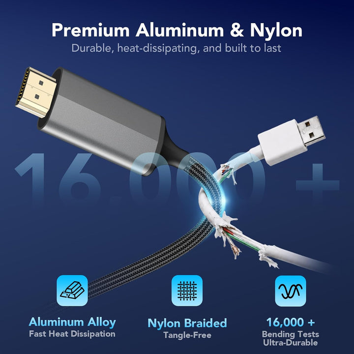 HDMI-Kabel für iPhone, HDMI-Konverter-Kabel, zur Übertragung von i-Phone, i-Pad oder i-Pod auf TV, H