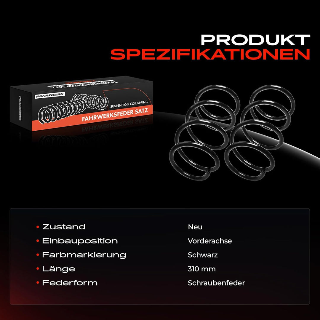 Frankberg 2x Federn Fahrwerksfeder Vorderachse Kompatibel mit 5er E60 525d 530d 535d 540i 545i 2002-