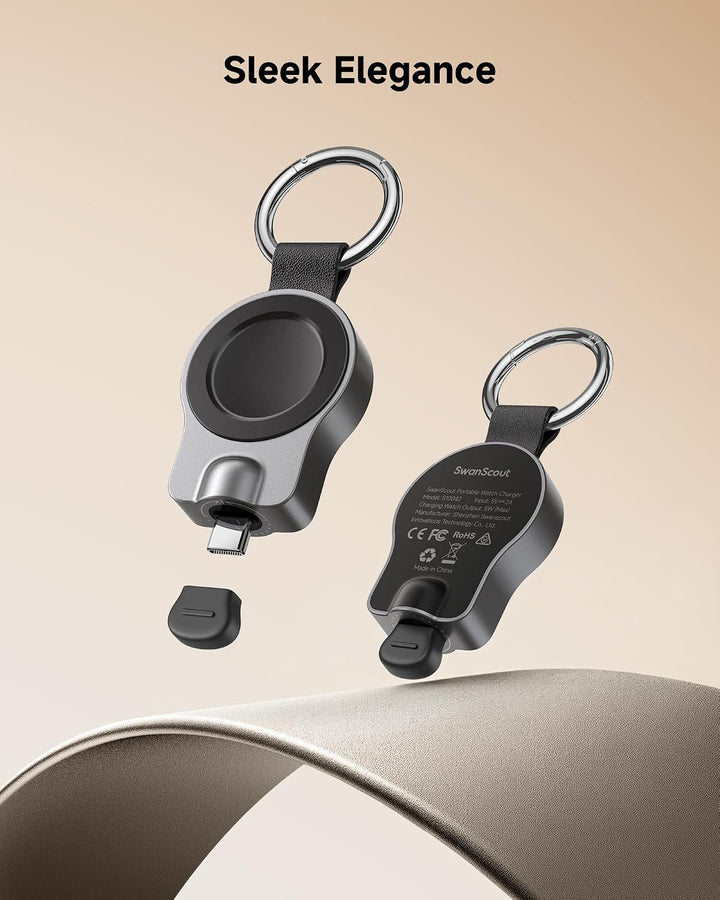 Tragbares Ladegerät für Samsung Galaxy Watch Ultra/8 Serie,SwanScout 510S | Drehbares USB-C &amp; USB-A