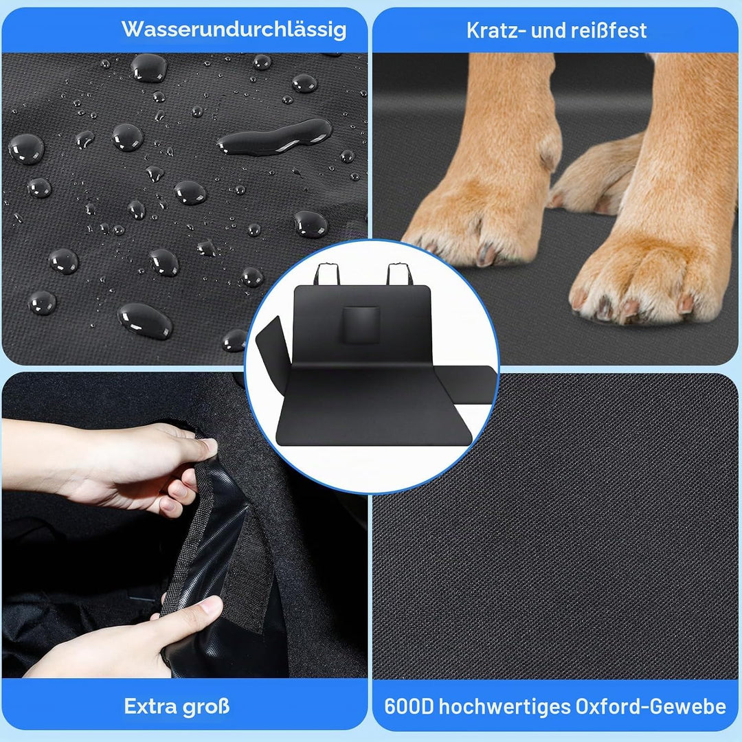 AiQInu Kofferraumschutz Hund 184 x 105cm, Kofferraum Schutzmatte mit Seiten und Ladekantenschutz, Wa