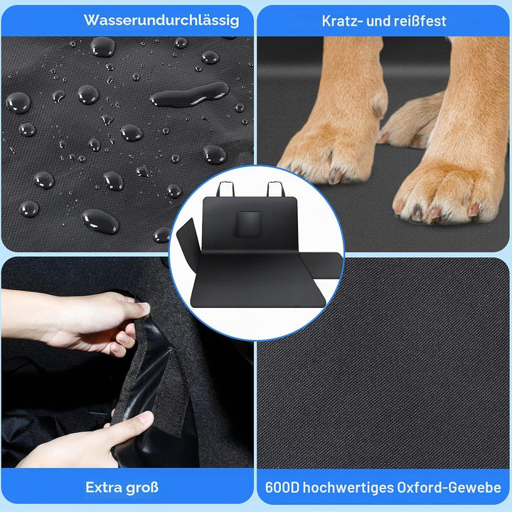AiQInu Kofferraumschutz Hund 184 x 105cm, Kofferraum Schutzmatte mit Seiten und Ladekantenschutz, Wa