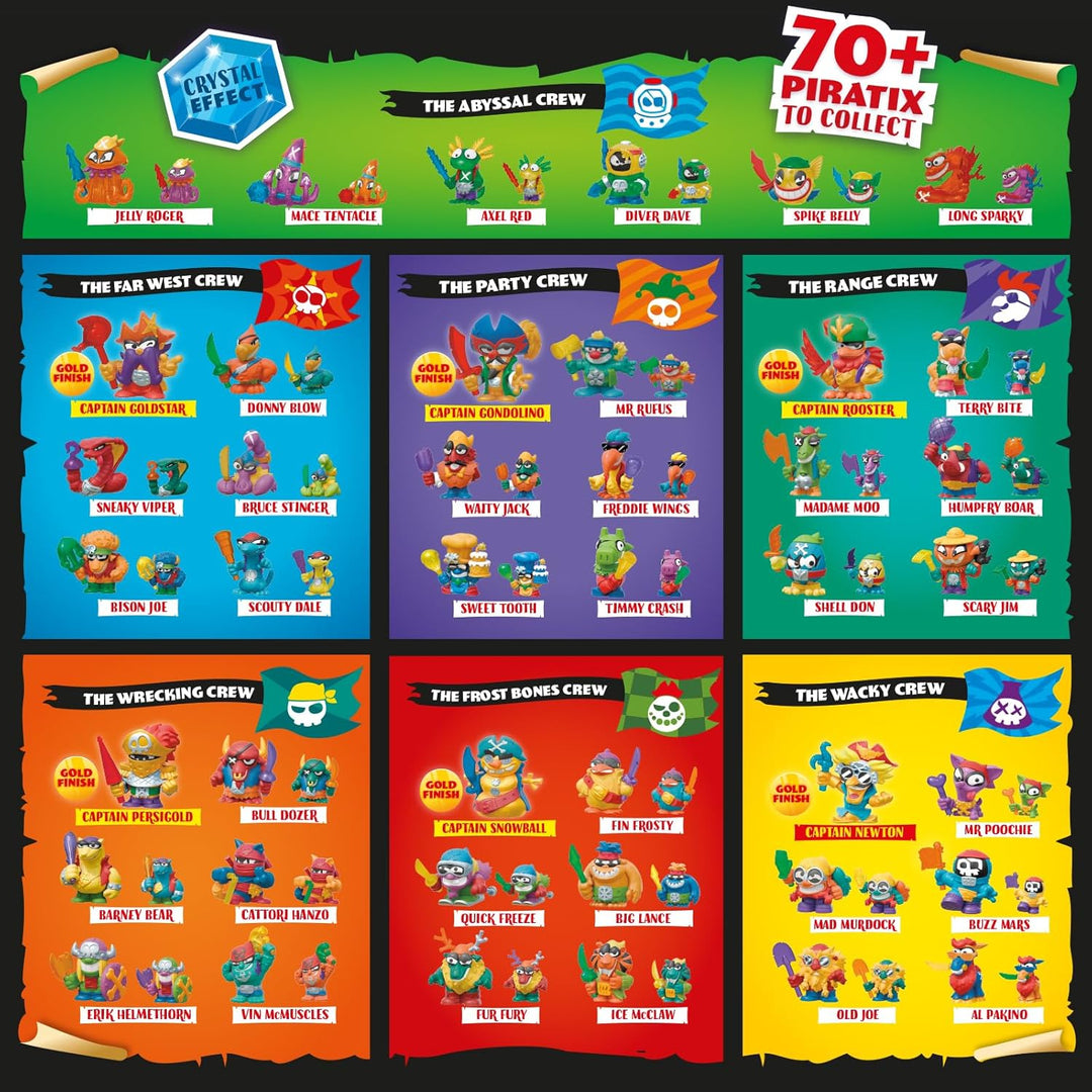 PIRATIX Adventure World Serie Shark Treasure, Box mit 24 Überraschungs-Umschlägen mit Sammlerfiguren