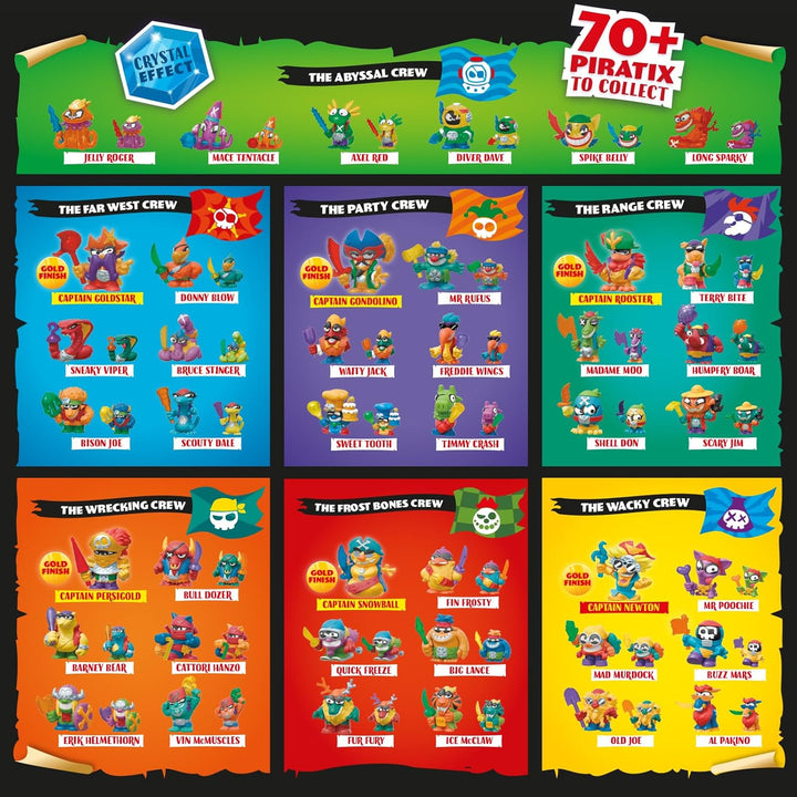 PIRATIX Adventure World Serie Shark Treasure, Box mit 24 Überraschungs-Umschlägen mit Sammlerfiguren