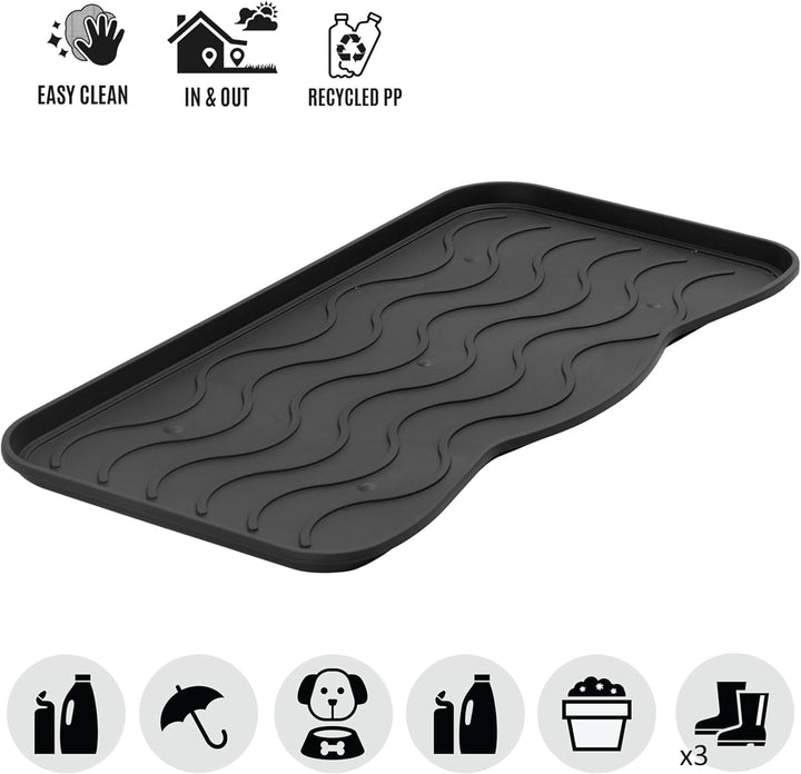 Set Schuhabtropfschale Schuhmatte Wasserdichte, pflegeleicht, Kunststoffmatte schützt Böden Schuhabl