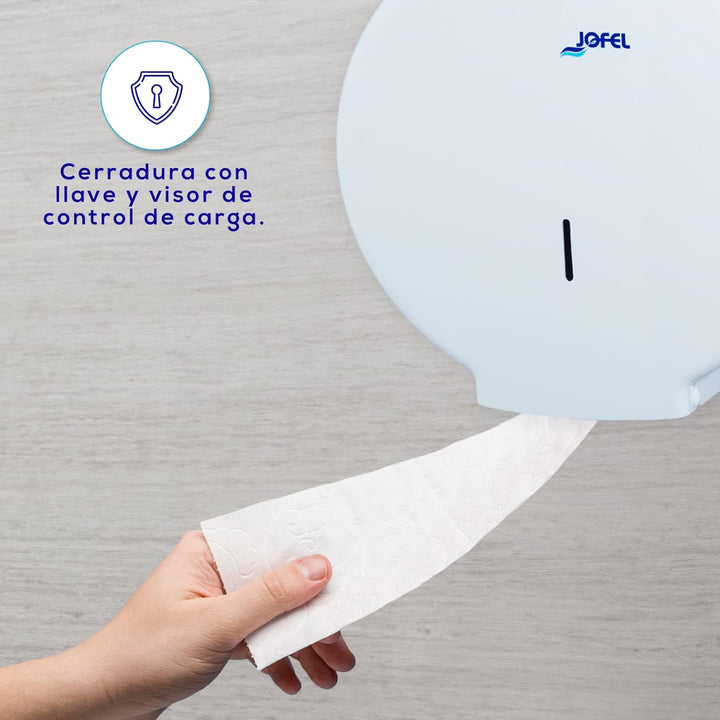 Jofel AE55300 - TOILETTENPAPIERSPENDER Gross Azur Weiss &amp; AH37000 - HANDTUCHSPENDER Z-FALZ SMART ABS