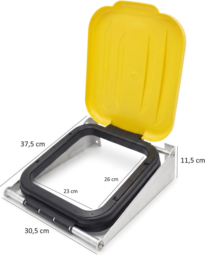 Müllsack Wandhalterung mit Deckel | 70-120L | Abfallbehälter Aluminium Müllsackhalter wandmontage |