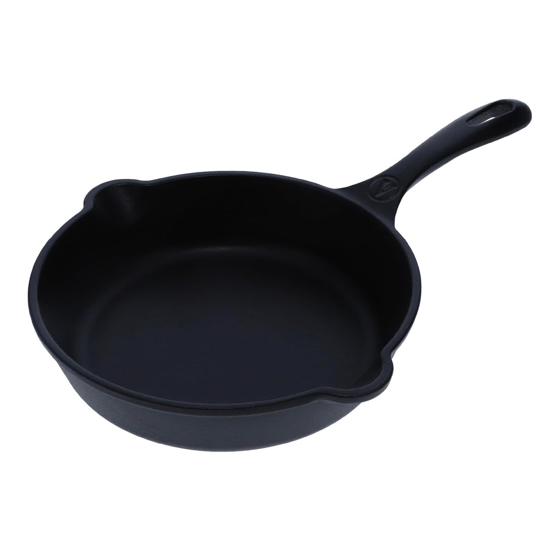 VICTORIA Bratpfanne Gusseisenpfanne Eingebrannte, Induction 20cm Geeignet für Feuer, Grill, Backofen