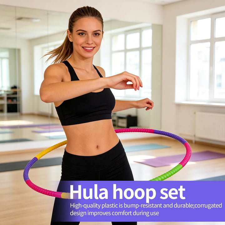 Hula Hoop Reifen Kinder, 4er Set (58cm, 100g) 8 Abschnitte Hula Hoop Reifen Abnehmbare Hoola Hoop fü