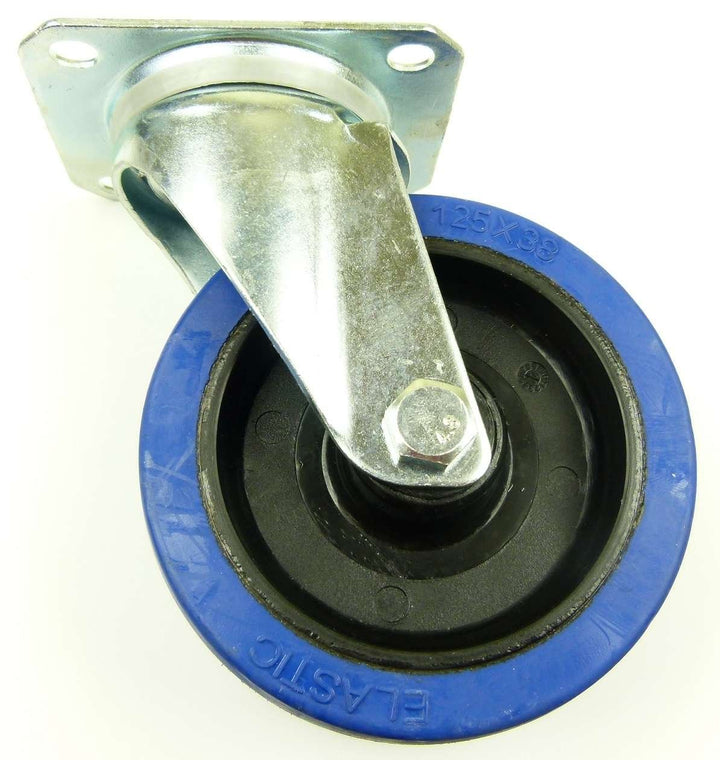 8 Stück 125 mm Blue Wheels Lenkrollen Transportrollen Blau 200kg / Rad - INDUSTRIEQALITÄT (8x Lenk),