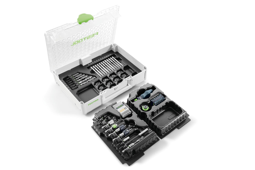 Festool Montagepaket SYS3 M 89 ORG CE-SORT (mit Holzspiralbohrer, Querlochsenker, Bohrer, Bohrsenker