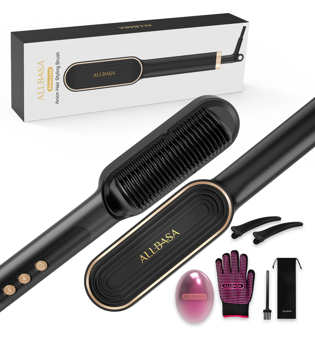 Haarglätter, professionelle Glättbürste für Haare, 9 Temperatureinstellungen, 120 ℃ - 200 ℃, LCD-Dis