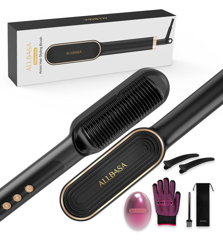 Haarglätter, professionelle Glättbürste für Haare, 9 Temperatureinstellungen, 120 ℃ - 200 ℃, LCD-Dis