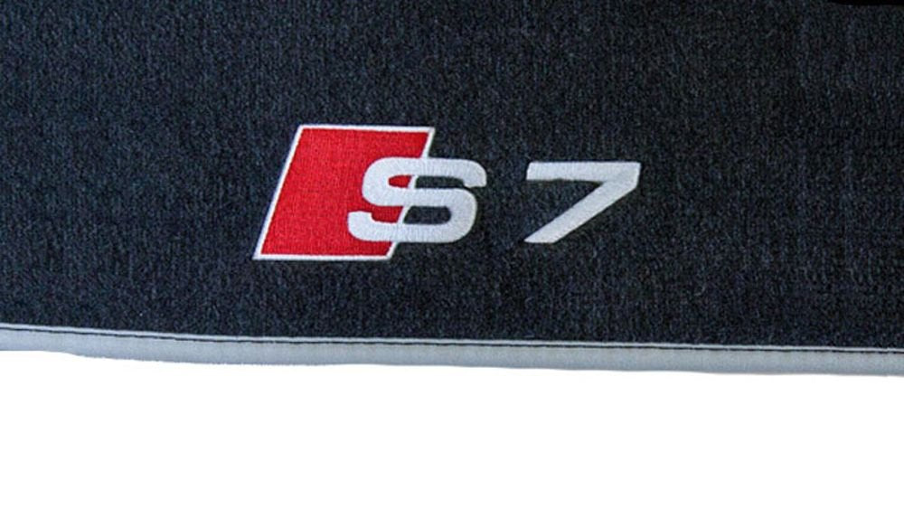 Audi 4G8061270AMNO Textilfussmatte Premium vorne/hinten schwarz/Silbergrau S7 4 Stück