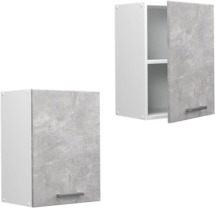 Vicco Hängeschrank R-Line, Beton/Weiss, 45 cm Beton Hängeschrank 45cm, Beton Hängeschrank 45cm
