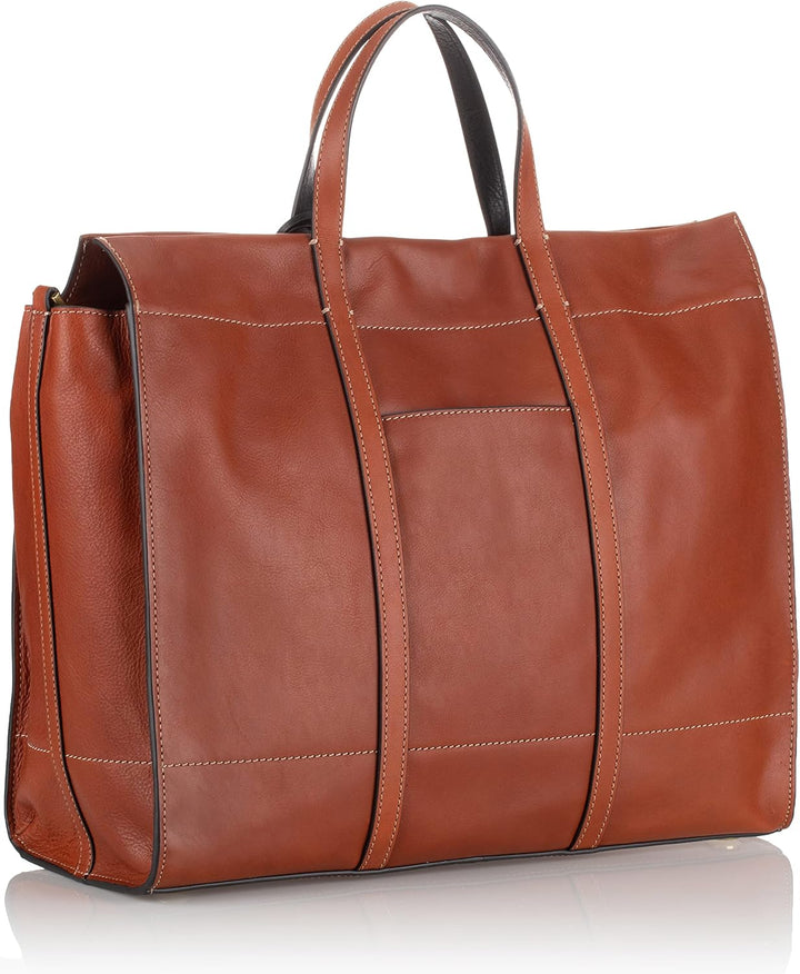 Fossil Damen Carmen Shopper Ledertasche 30,8 cm L x 12,1 cm B x 26,4 cm H Braun, Braun