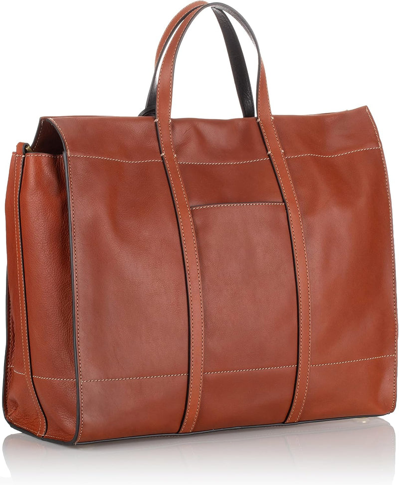 Fossil Damen Carmen Shopper Ledertasche 30,8 cm L x 12,1 cm B x 26,4 cm H Braun, Braun