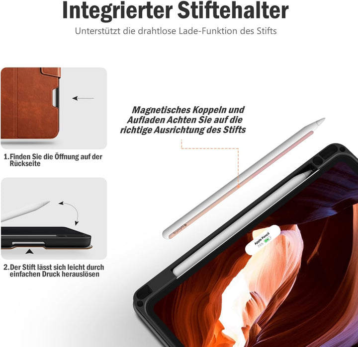 Antbox Hülle für iPad Air 5./4. Generation 2022/2020 iPad 10.9 Zoll mit Stifthalter Apple Pencil Hal