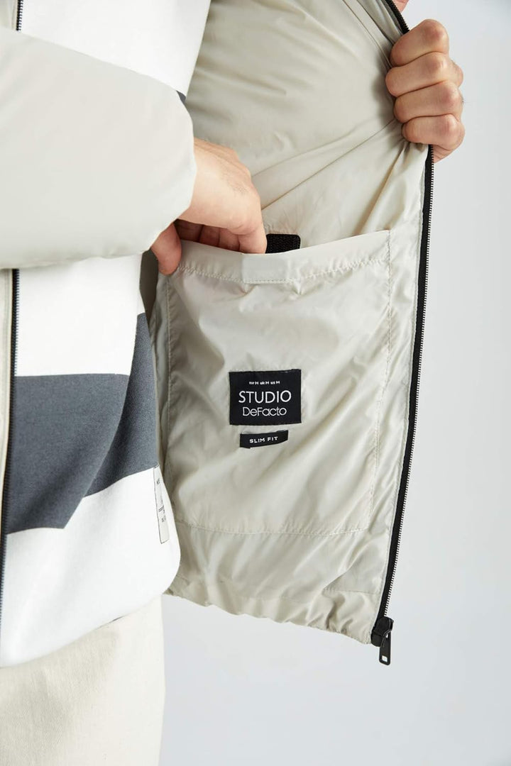 DeFacto Herren Jacket L Off White, L Off White