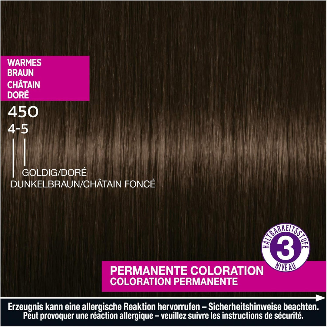 SCHWARZKOPF PERFECT MOUSSE Permanente Schaumcoloration 450 Warmes Braun Stufe 3, 3er Pack (3 x 92,5