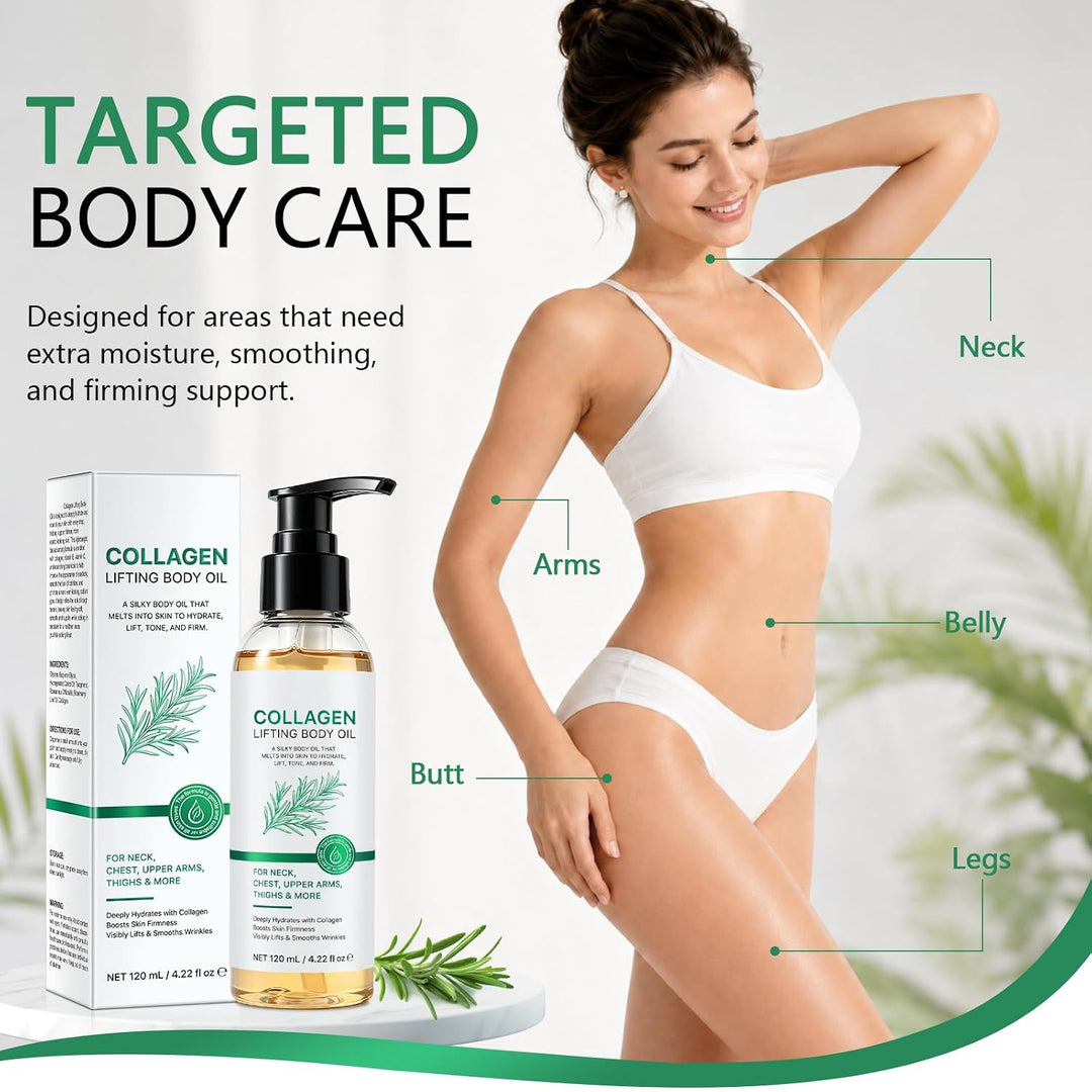 Kollagen Körperöl, Collagen Lifting Body Oil, Straffendes Körperöl mit Kollagen, Reduziert feine Str