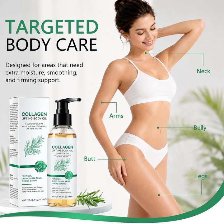 Kollagen Körperöl, Collagen Lifting Body Oil, Straffendes Körperöl mit Kollagen, Reduziert feine Str
