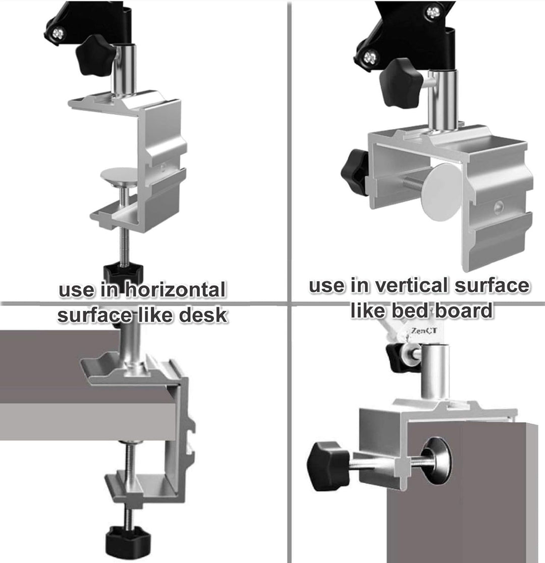 ZenCT Tablet-Halterung, Handy-Ständer, Bett-Halterung mit verstellbarem Metallarm, kompatibel mit iP