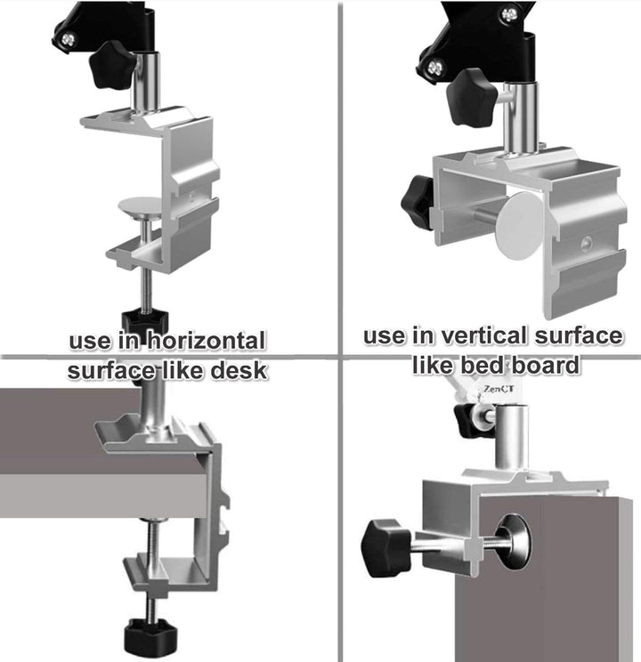 ZenCT Tablet-Halterung, Handy-Ständer, Bett-Halterung mit verstellbarem Metallarm, kompatibel mit iP
