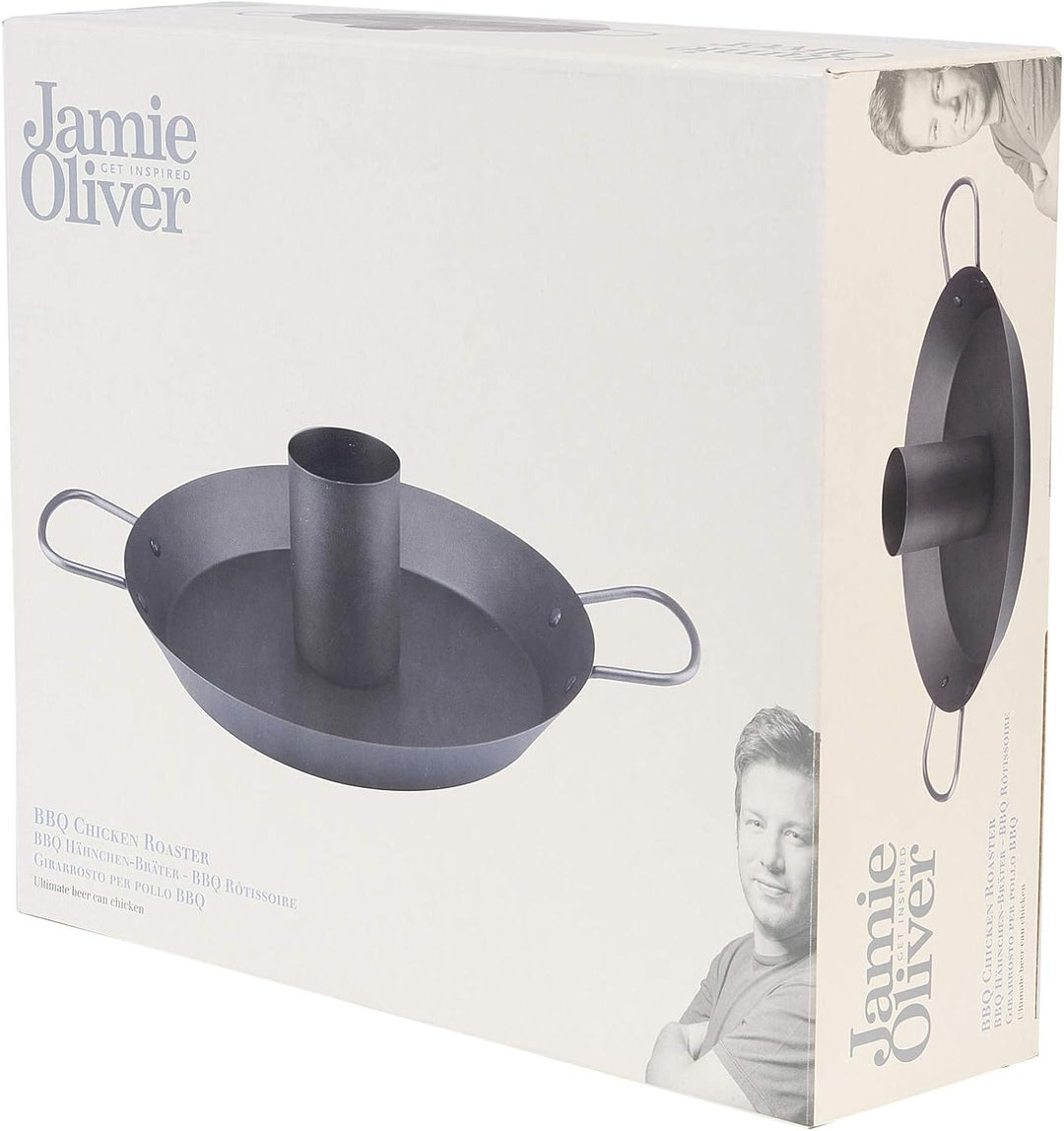 Jamie Oliver Profi Hähnchenbräter BBQ Chicken Bräter Hähnchengriller Spülmaschinen geeignet, Schwarz