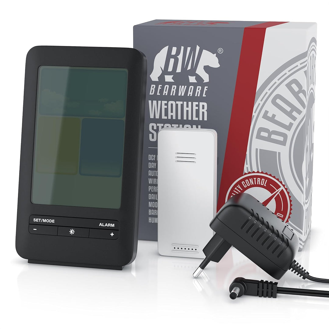 CSL - Funk Wetterstation Aussensensor - Farbdisplay - Funkuhr - DCF Signal - DST - Innen und Aussent