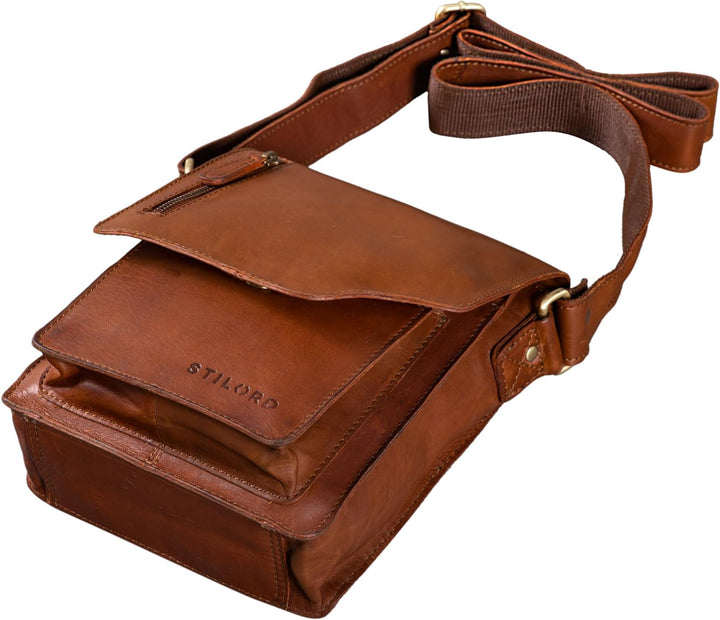 STILORD 'Pete' Umhängetasche Leder klein Männer Schultertasche Vintage Messenger Bag Herren 8,4 Zoll