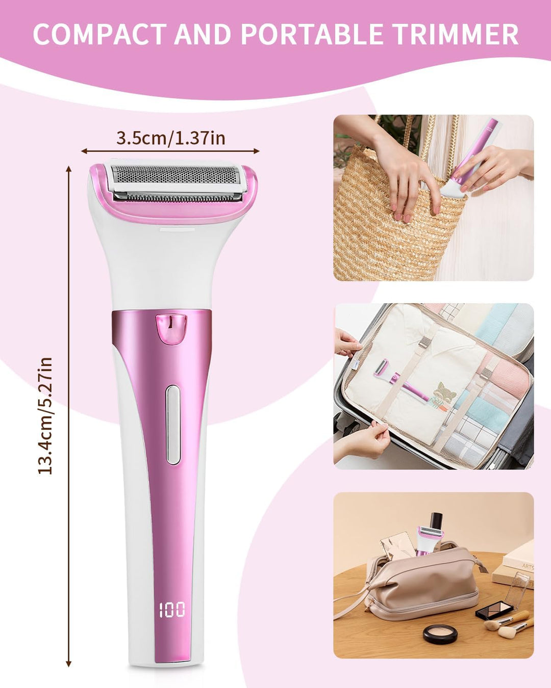 Rasierer Damen, 5-in-1 Epilierer Damen, Intimrasierer für Frauen, USB-Aufladung, Damenrasierer Elekt