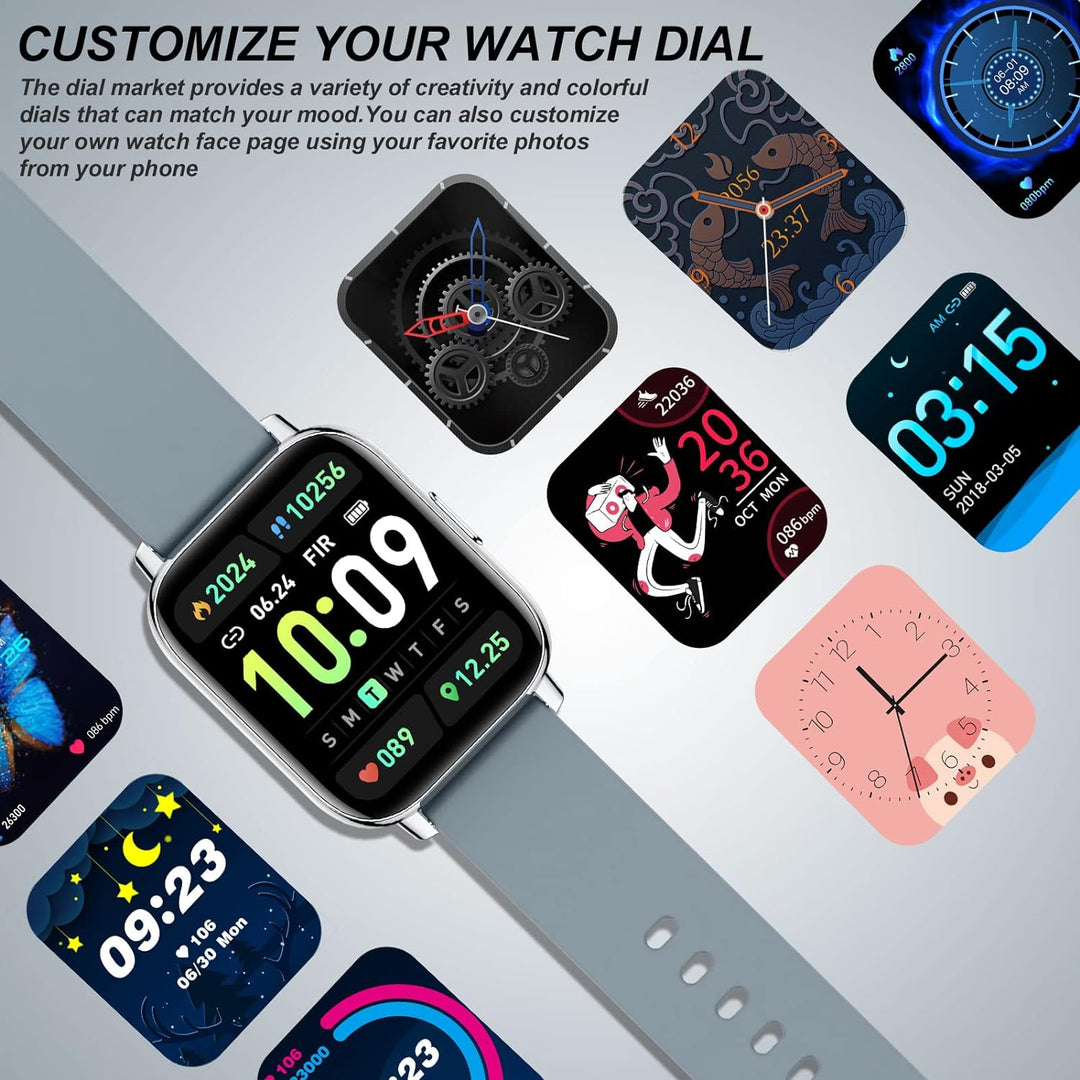 SUPBRO Smartwatch für Damen Herren Fitnessuhr mit Bluetooth Anruf 1,69" Touchscreen Fitness Tracker