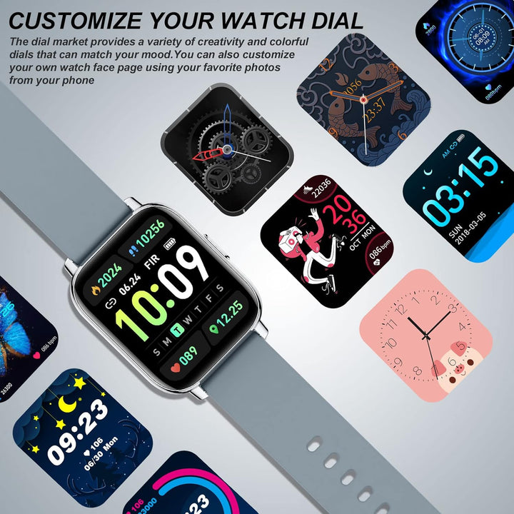 SUPBRO Smartwatch für Damen Herren Fitnessuhr mit Bluetooth Anruf 1,69" Touchscreen Fitness Tracker