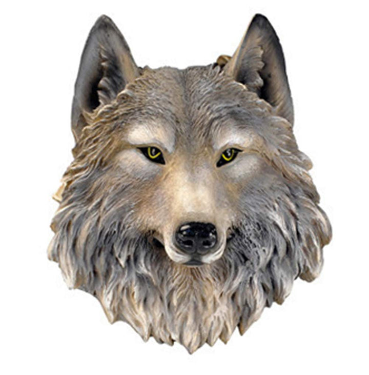 Wolfskopf Tierkopf Wanddeko Harz Dekorationen Skulptur Kopfwand Wandskulptur Kopf Wand Deko, Wolf, W