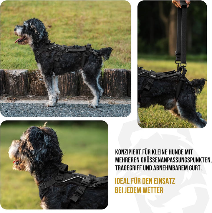 OneTigris Hundegeschirr, Hopper Kleines Unterstützung Geschirr Einstellbares Hebegeschirr mit 2 Grif