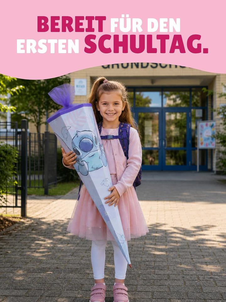 Familando - McNeill Teneris Schulranzen Set - 10-teilig mit Schultüte - Stitch - Ergonomisch & Verst