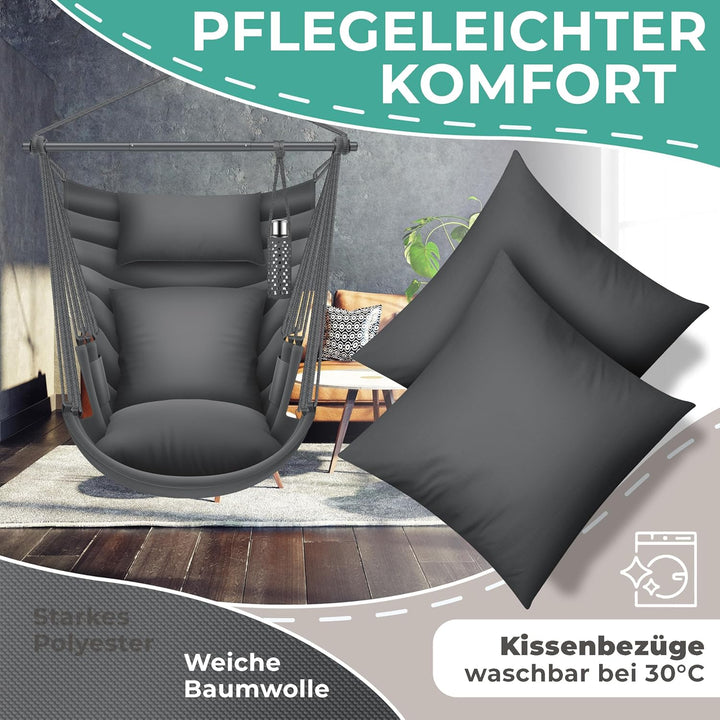 KESSER® Hängesessel Haiti 150kg Traglast, Hängestuhl 360° Drehung, Hängeschaukel Indoor-Outdoor UV-b