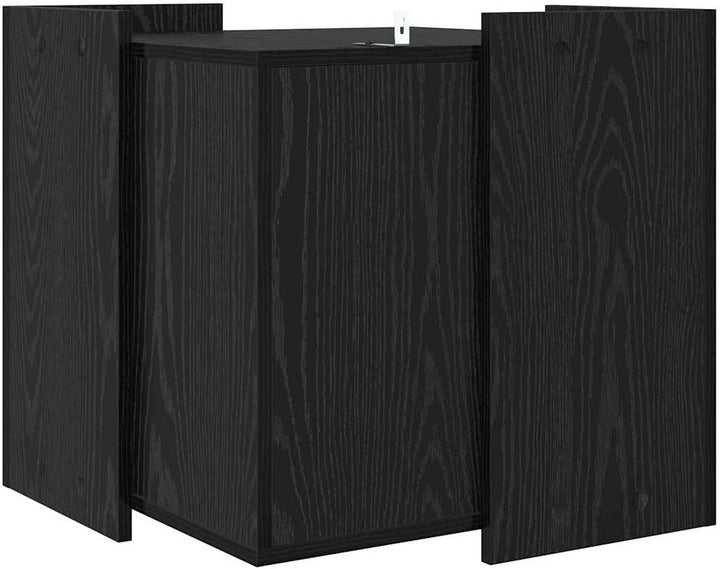 vidaXL Katzenstreu Box Umzäunung Schwarz Eichen-Optik 53 x 53 x 51 cm, Katzenmöbel für Wohnzimmer, s